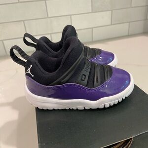 Jordan 11 Retro Little Flex Purple and Black Sneakers 6c